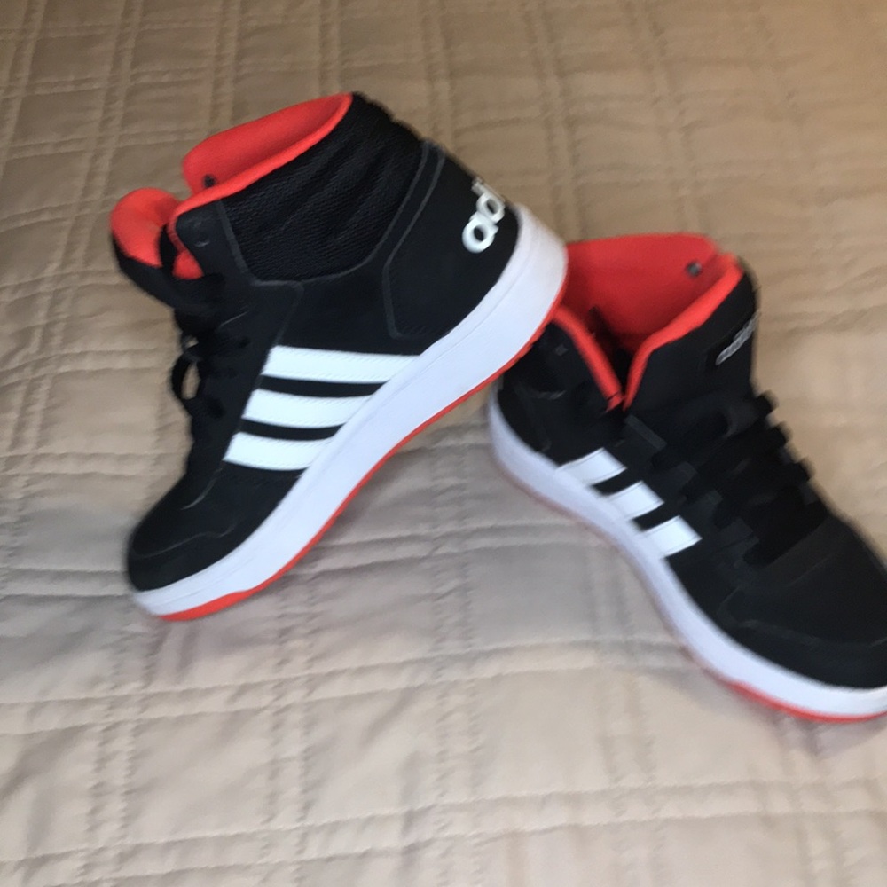 Adidas Hoops 2.0 Mid J 'Black Vivid Red' Core Black/Cloud White/Vivid Red FY7009